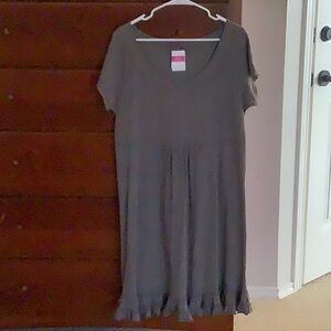 Fresh Produce Gray Ruffle Hem Dress